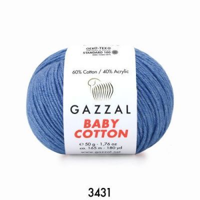 GAZZAL  BABY COTTON   3431  - 60% Хлопок, 40% Акрил 50 г/165 м